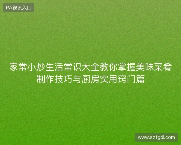 家常小炒生活常识大全教你掌握美味菜肴制作技巧与厨房实用窍门篇 家常小炒生活常识大全教你掌握美味菜肴制作技巧与厨房实用窍门篇